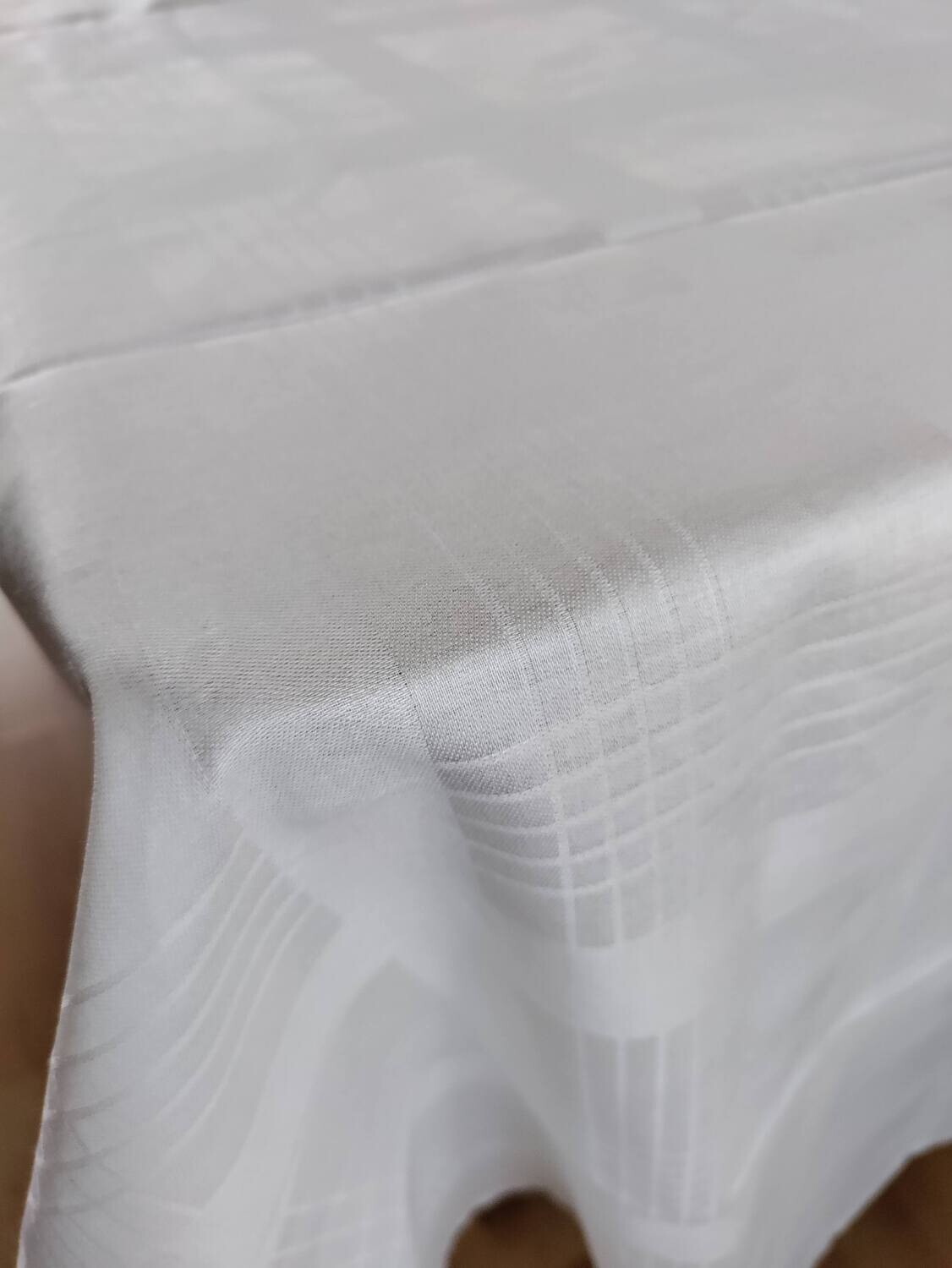 Față de masă bumbac off-white, pătratele