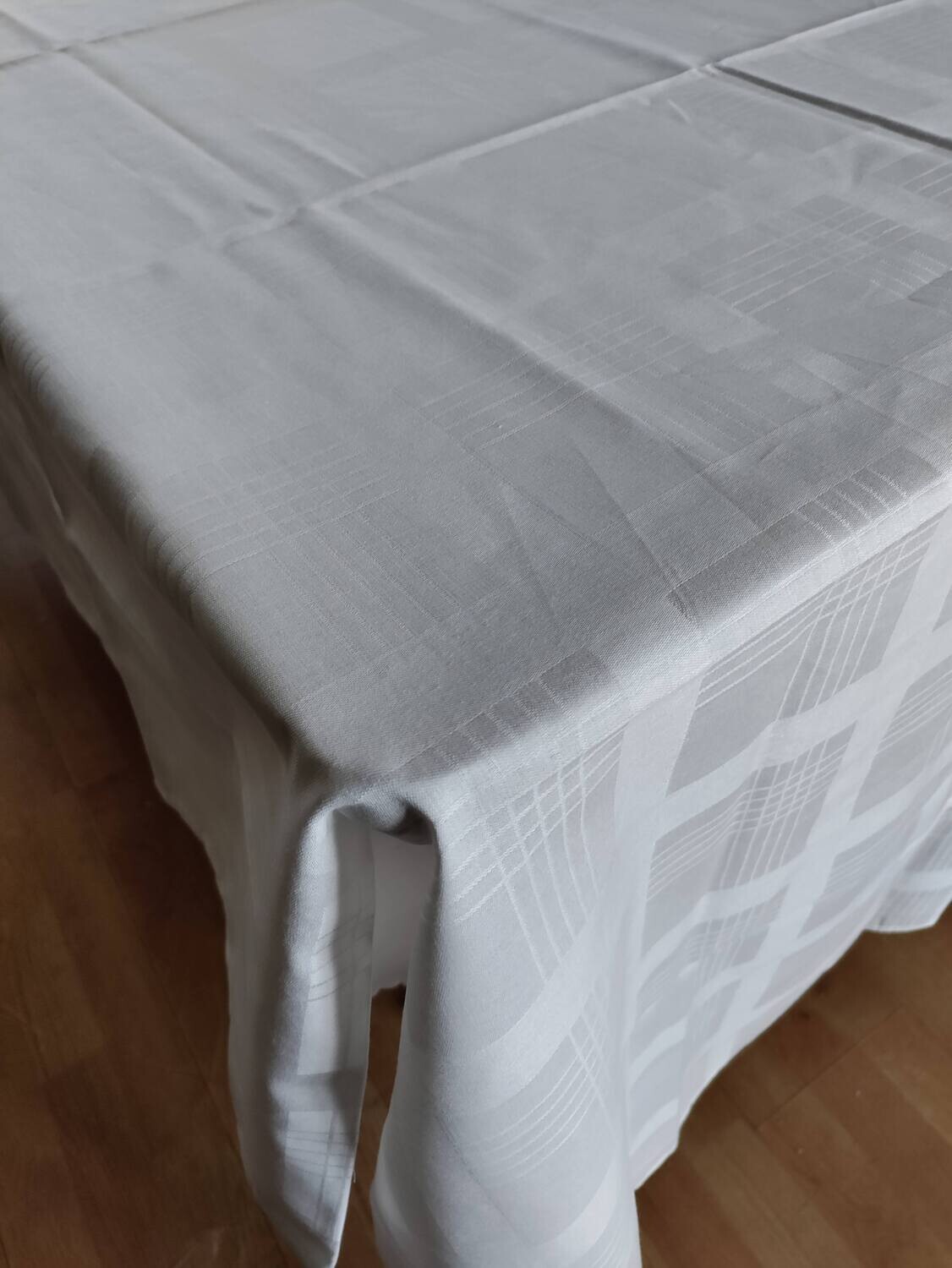 Față de masă bumbac off-white, pătratele