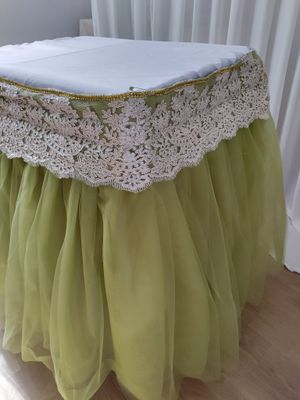 Fusta masa tulle verde-kaky 8 straturi,