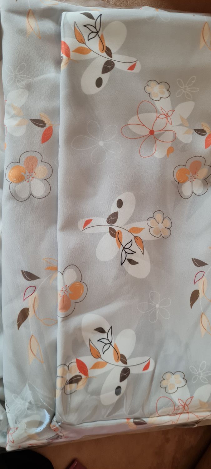 Huse fixe gri cu model floral - scaun Munchen
