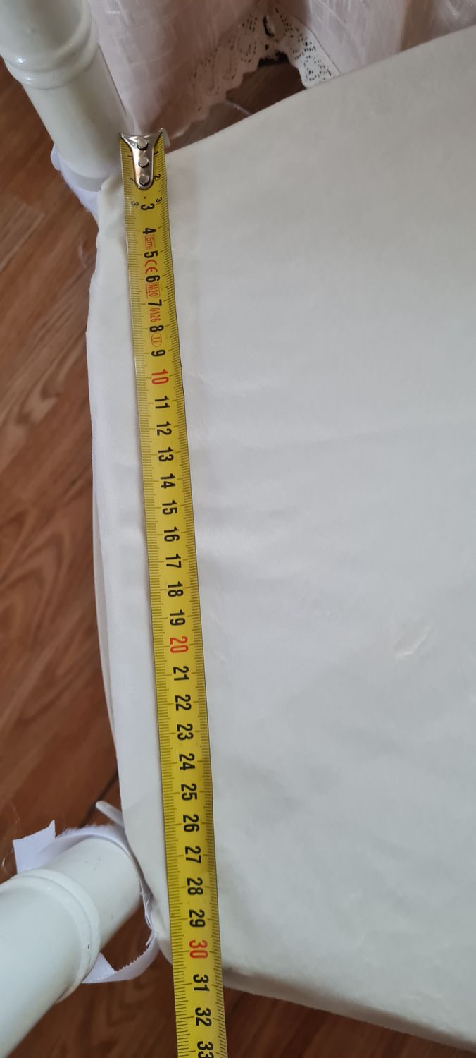 Husa pernă scaun, catifea ivory