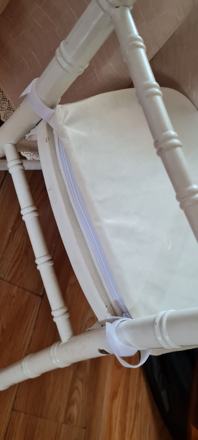 Husa pernă scaun, catifea ivory