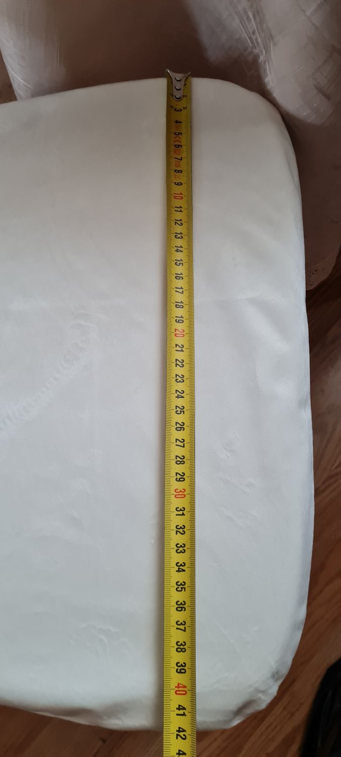 Husa pernă scaun, catifea ivory