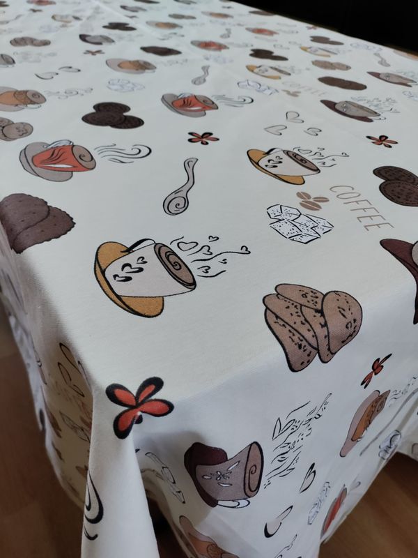 Față masă ”spor la cafeluță”  :)  - țesătură impermeabilă