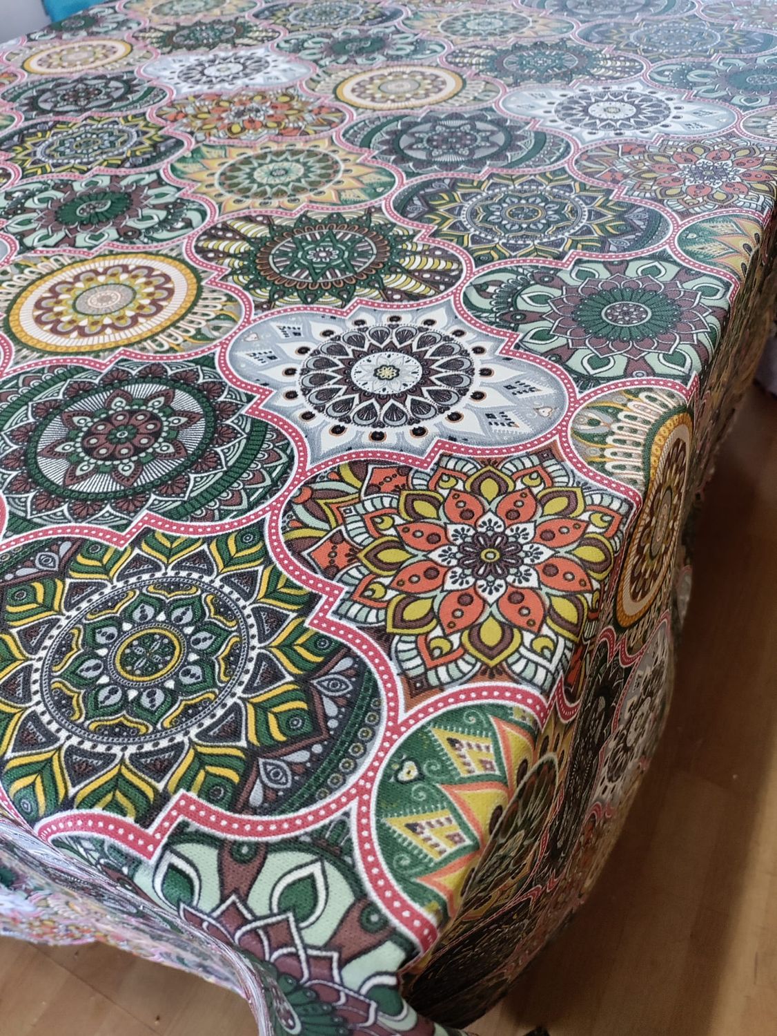 Față masă imprimeu mandale, țesătură impermeabilă