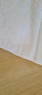 Pachet 8 traverse masă 33x195 cm, brocart alb (”melci” mici)