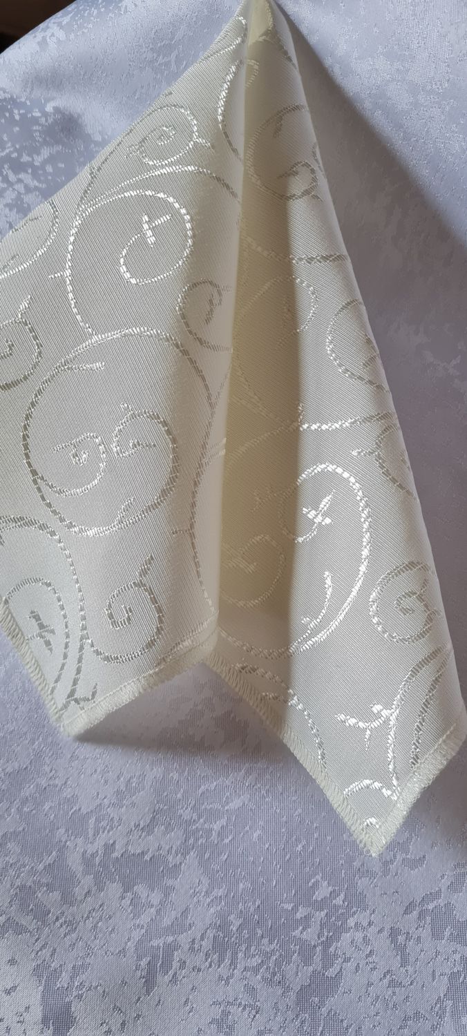 Servet brocart ivory, model melci mici