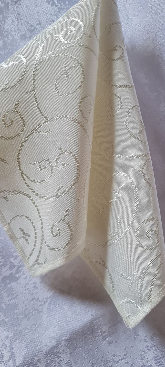 Servet brocart ivory, model melci mici