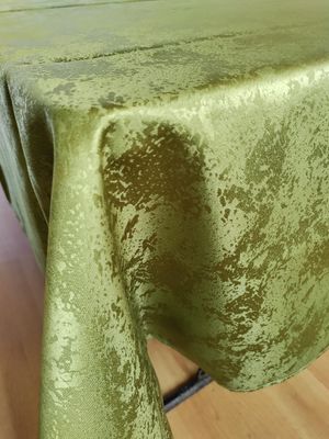 Față masă brocart verde-kaky, model ape