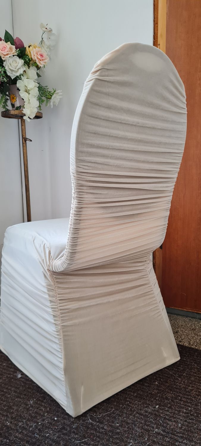 Huse crem lycra și catifea