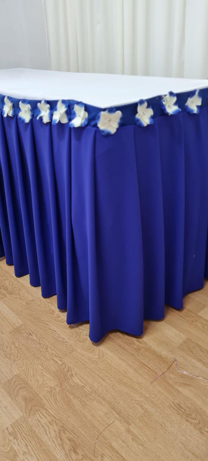 Fustă masă voal grofat albastru royal