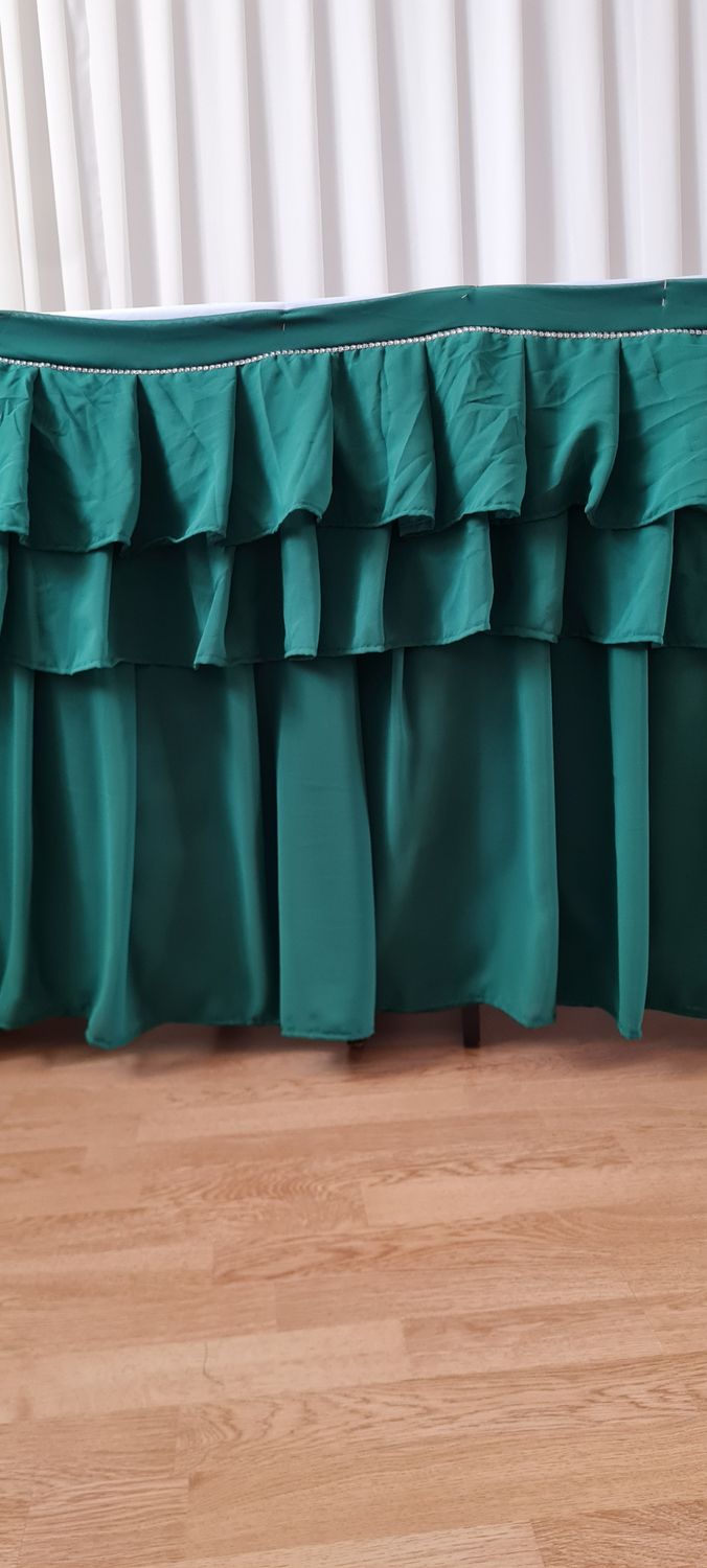 Fustă masă voal verde cu volane si strasuri