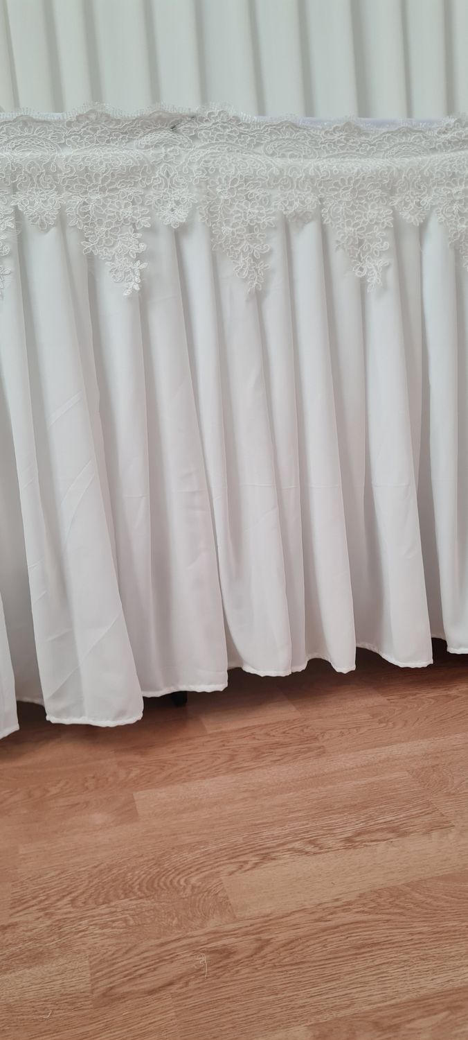 Fusta masa voal ivory cu dantelă brodată