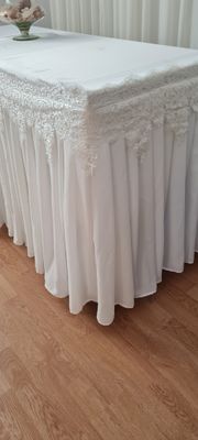 Fusta masa voal ivory cu dantelă brodată