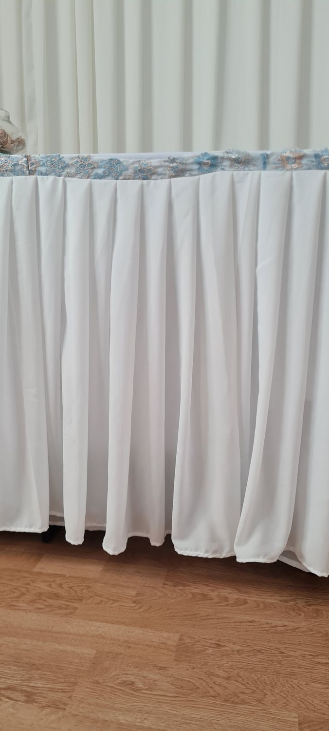Fusta masa ivory cu accente bleu &amp; bej