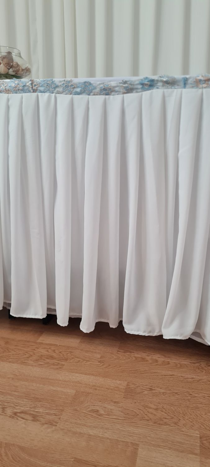 Fusta masa ivory cu accente bleu &amp; bej