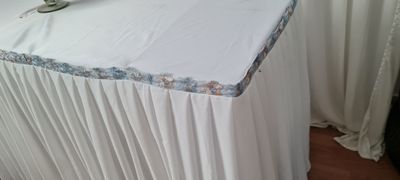 Fusta masa ivory cu accente bleu &amp; bej