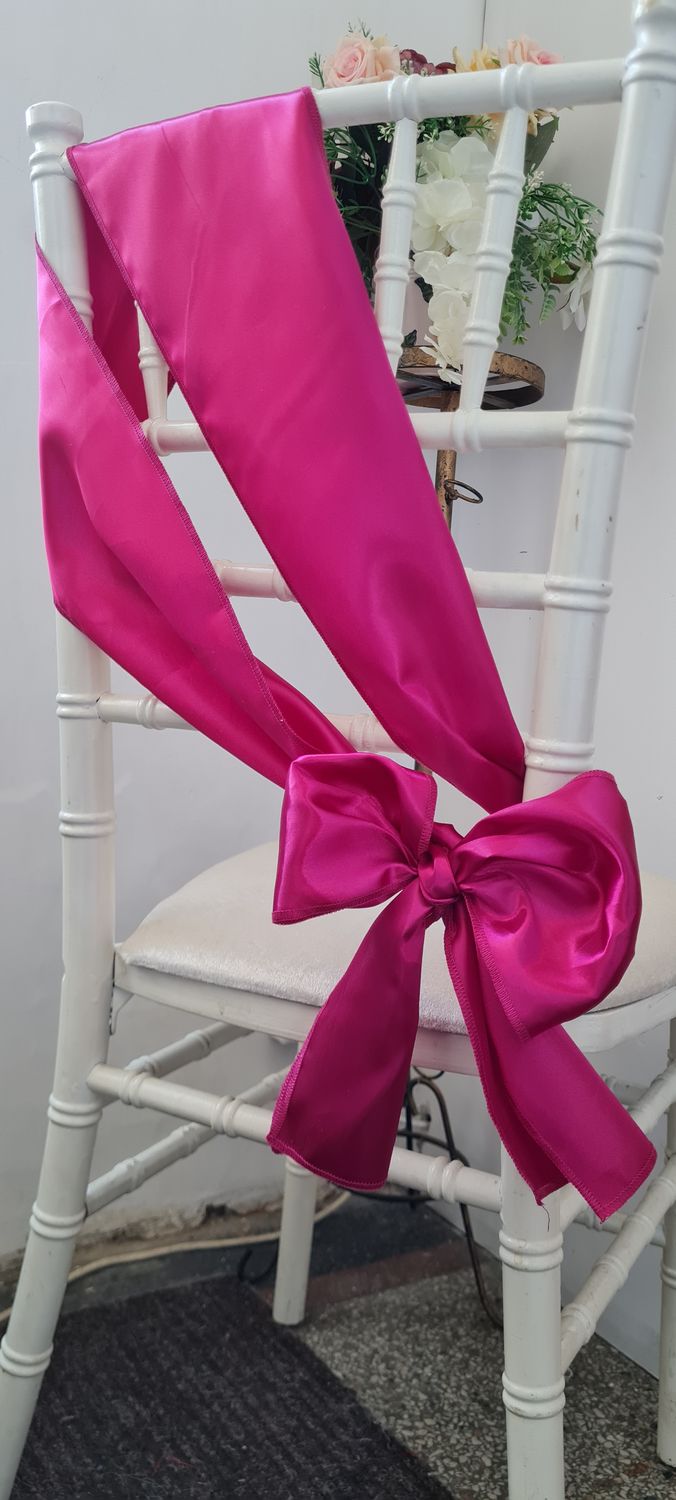 Eșarfe 14x220 cm, satin roz fucsia