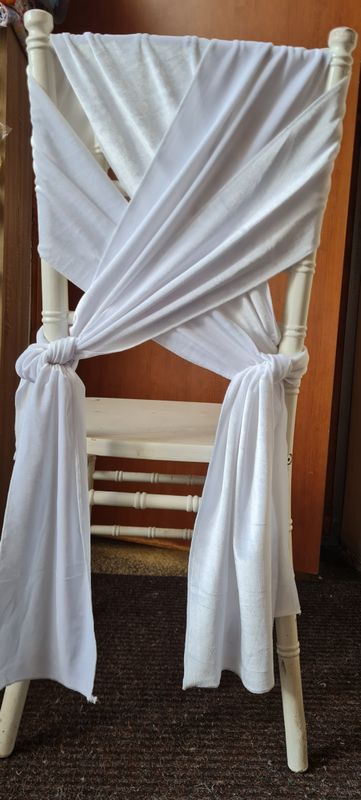 Esarfe 15x195 cm, catifea elastica alba