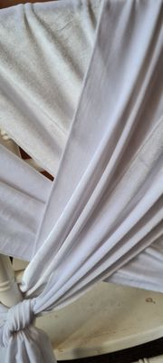 Esarfe 15x195 cm, catifea elastica alba