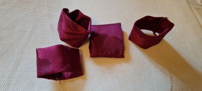 Inel textil brocart visiniu