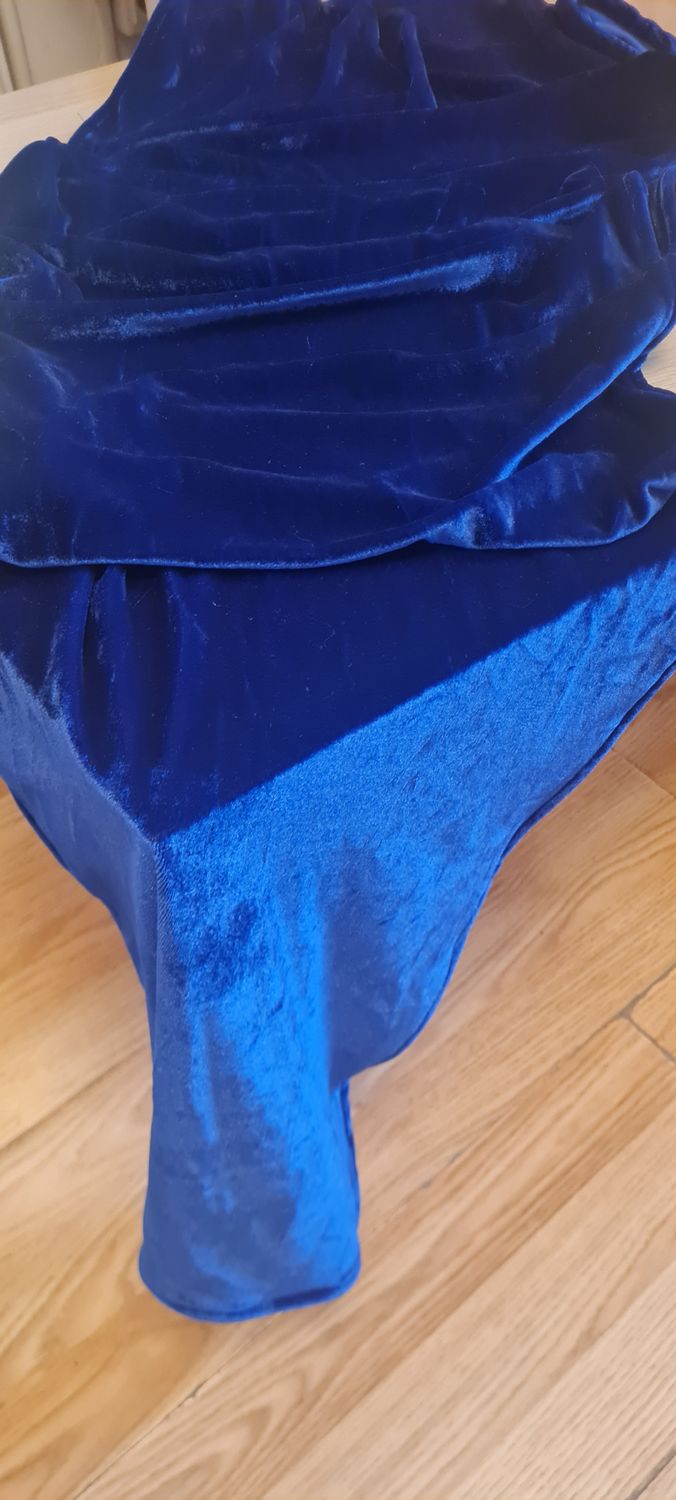 Napron catifea elastica albastră