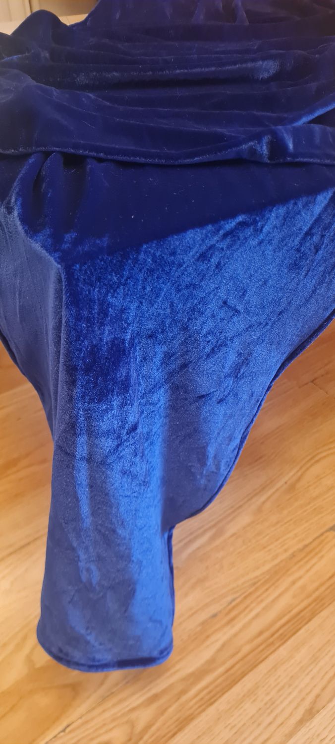 Napron catifea elastica albastră