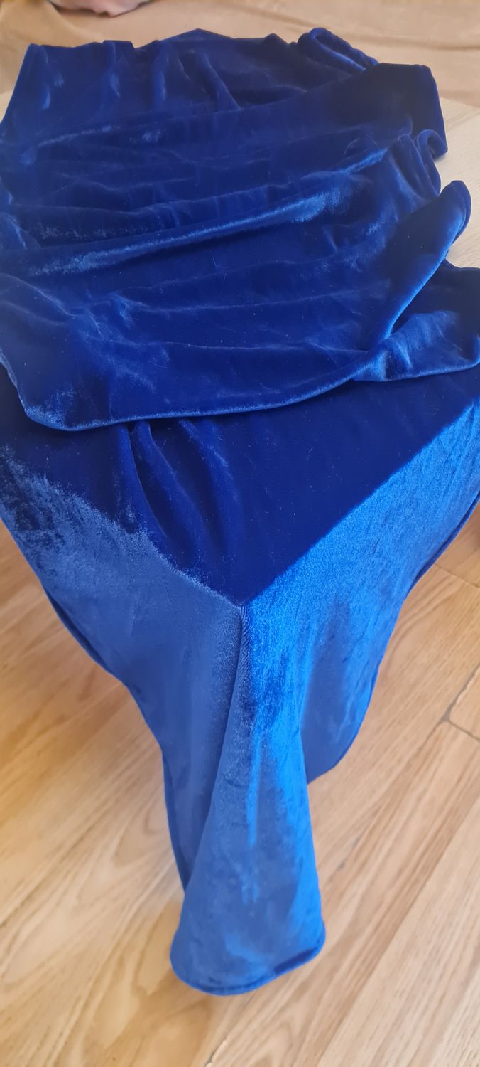 Napron catifea elastica albastră