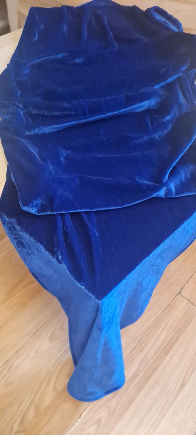 Napron catifea elastica albastră