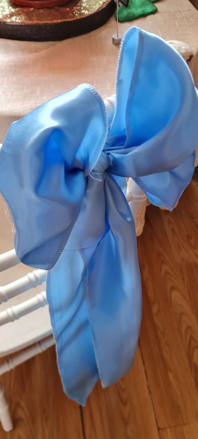 Eșarfe satin bleu, 20x200 cm