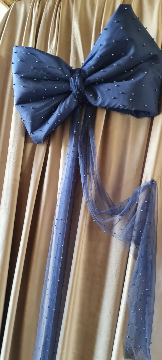 Funde decor confecționate din tulle cu biluțe