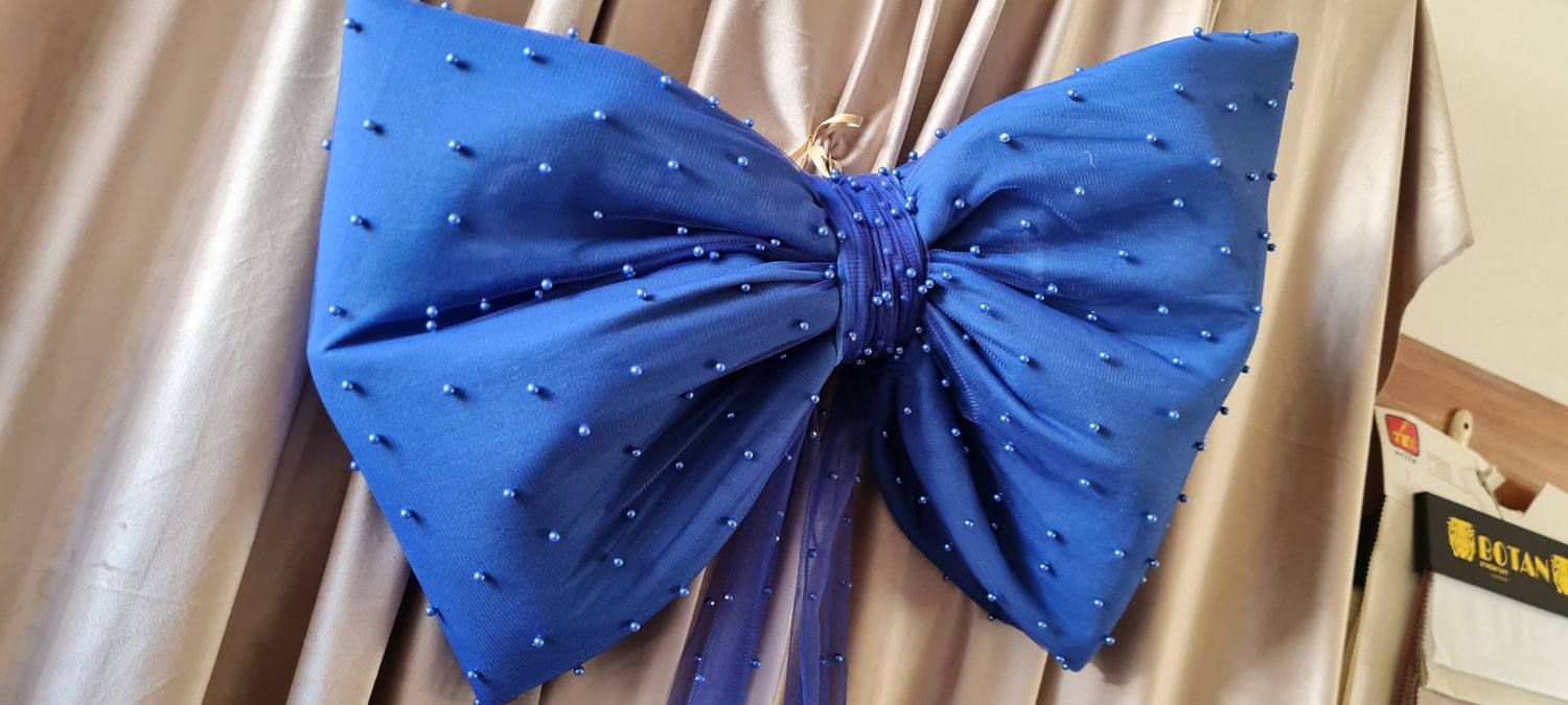 Funde decor confecționate din tulle cu biluțe