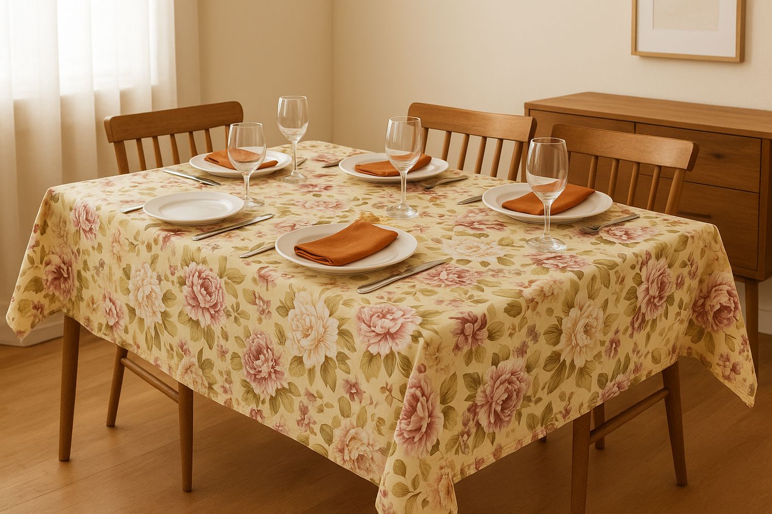 Fata masa bej cu flori