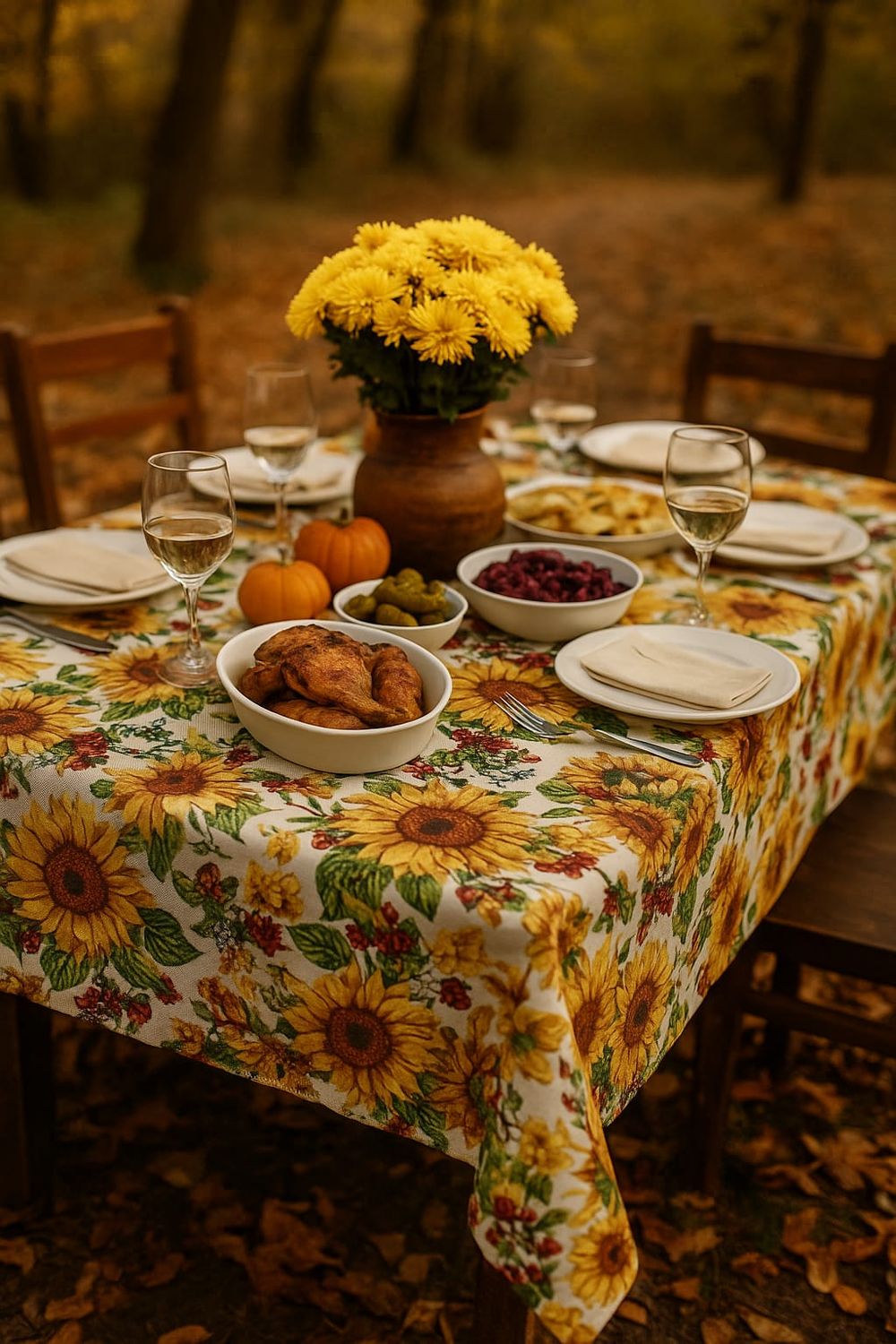 Față de masă 140x300 cm, țesătură  goblen - floarea soarelui