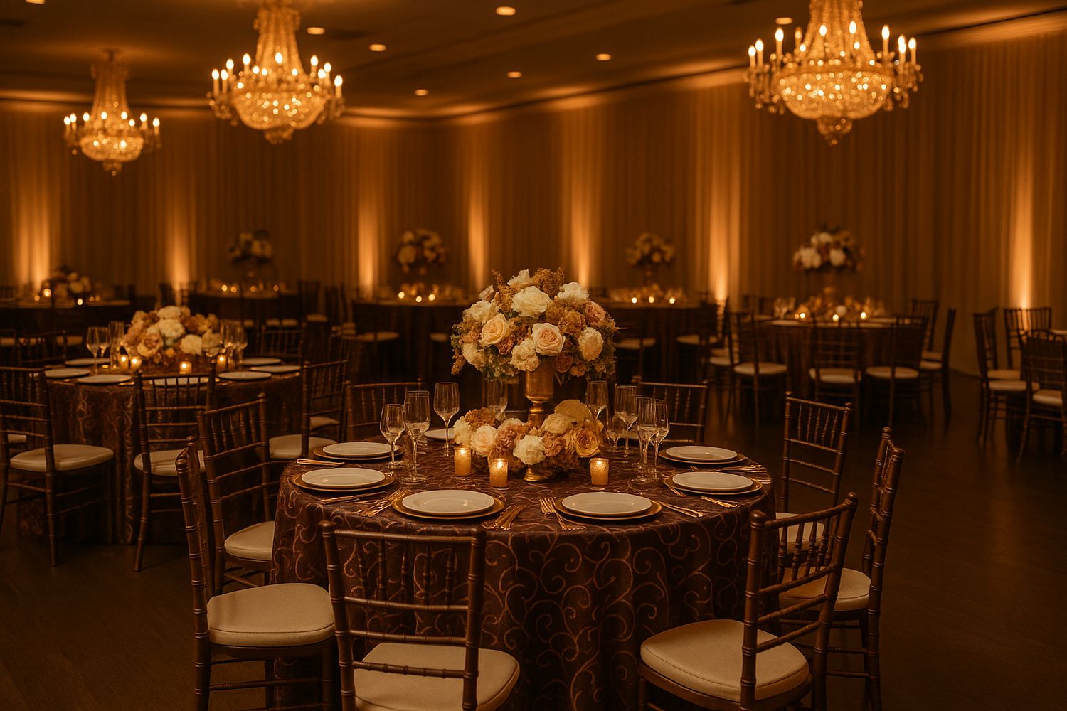 Față de masă cu 2 fețe (maro &amp; arămiu)