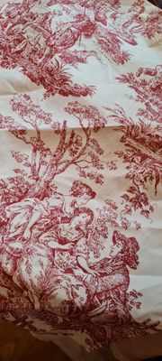 Șervet bumbac subțire - Toile de Jouy - roșu