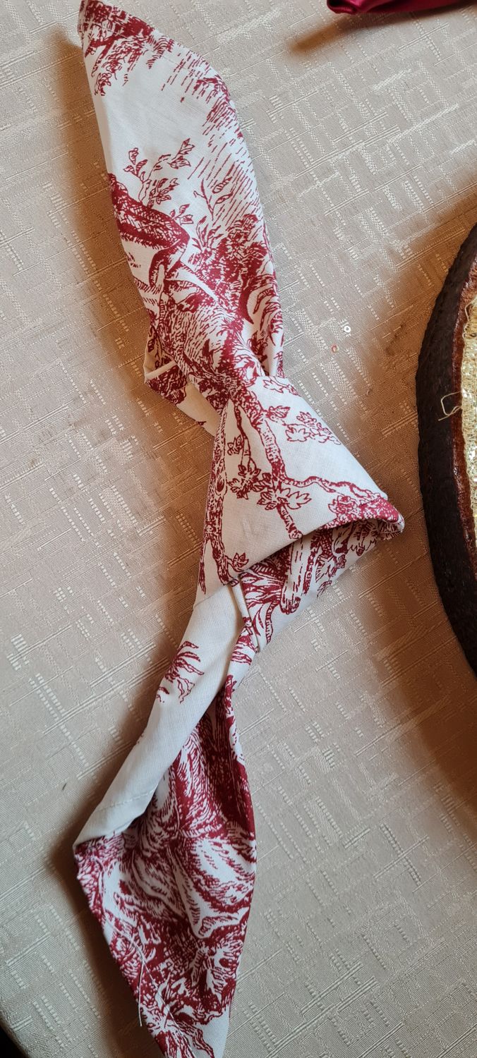 Șervet bumbac subțire - Toile de Jouy - roșu