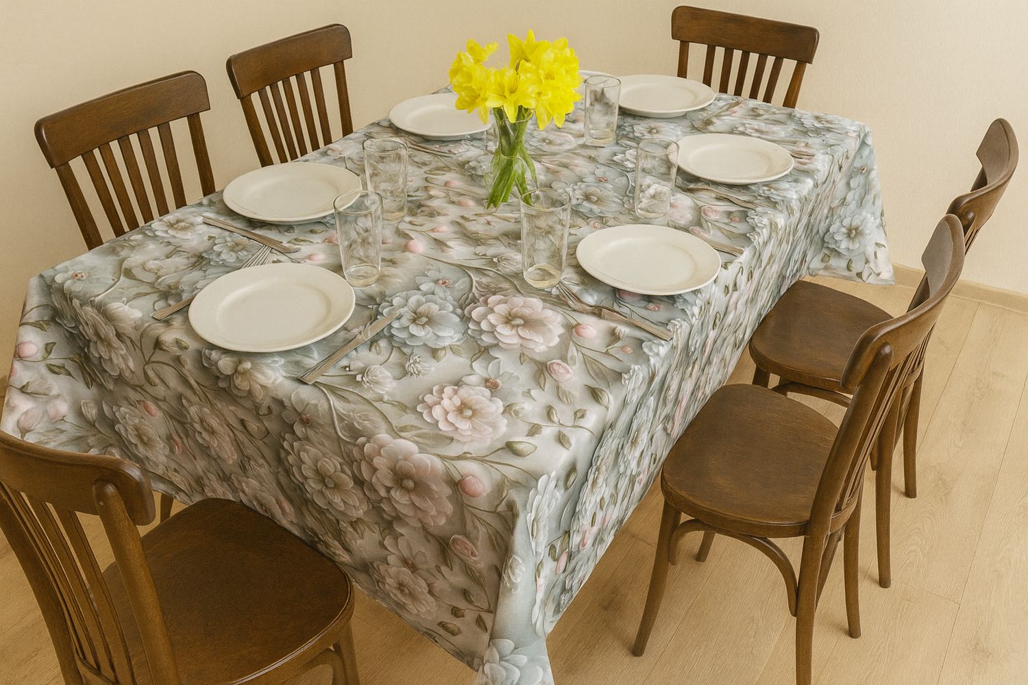 Față de masă 3D, țesătură impermeabila