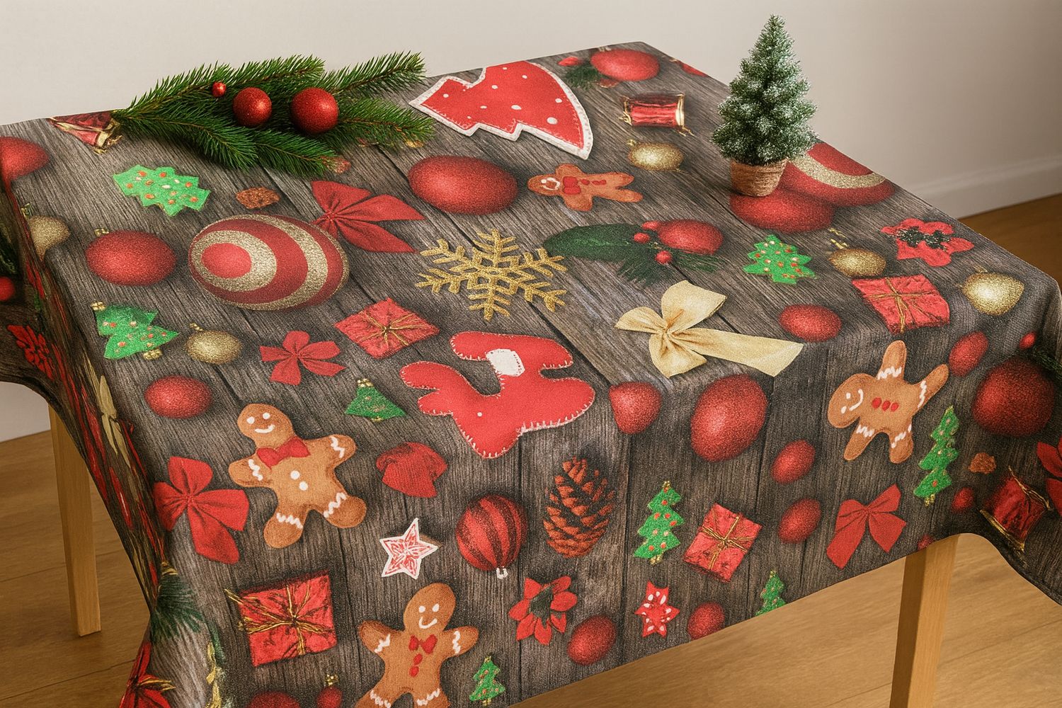 Față de masa țesătură impermeabila ”Gingerbread man”