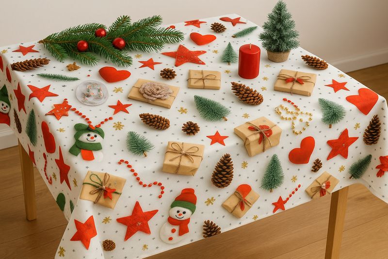 Față de masa țesătură teflonată - iarna magică