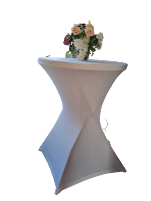 Husa masa cocktail - lycra alb