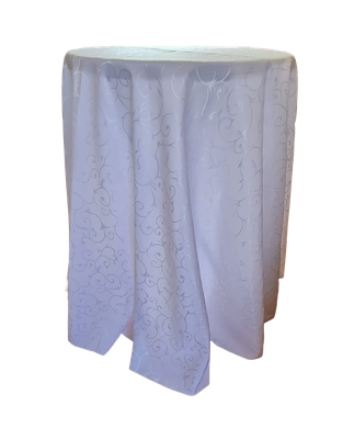 Față de masa  brocart alb, model melci mărime medie