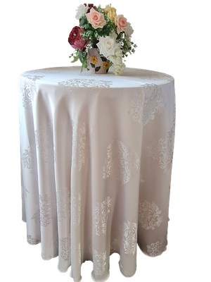 Fata de masa rotunda, brocart ivory, model ”Spania”