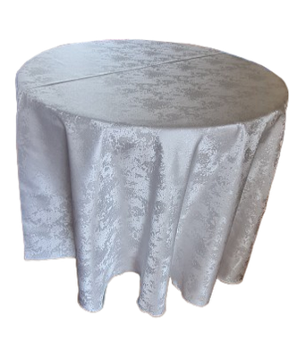 Față de masă brocart gri argintiu