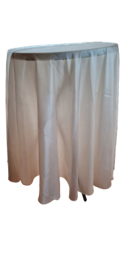 Față masă rotunda,  tafta subțire ivory