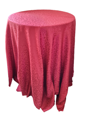 Fata masa diametrul 300 cm, brocart roșu - vișiniu