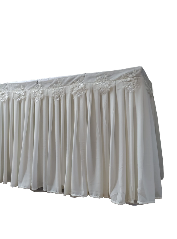 Fustă masa voal ivory cu dantela