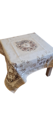 Napron 100x100 cm, crăciunițe aurii