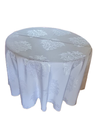 Față de masă brocart alb, model Spania