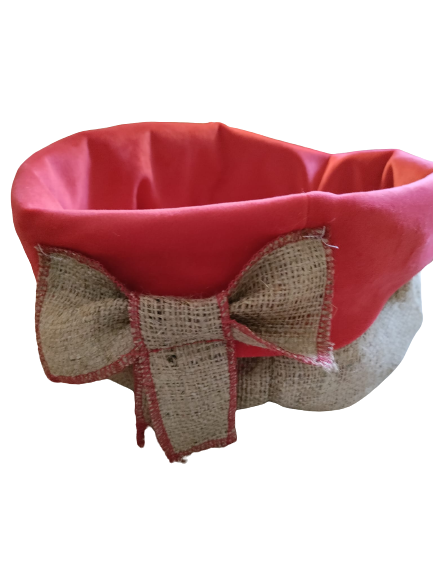 ”Coș”  textil iută și catifea